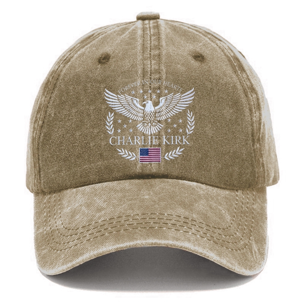 Unisex Forever In Our Hearts Print Washed Hat-TP MERCH