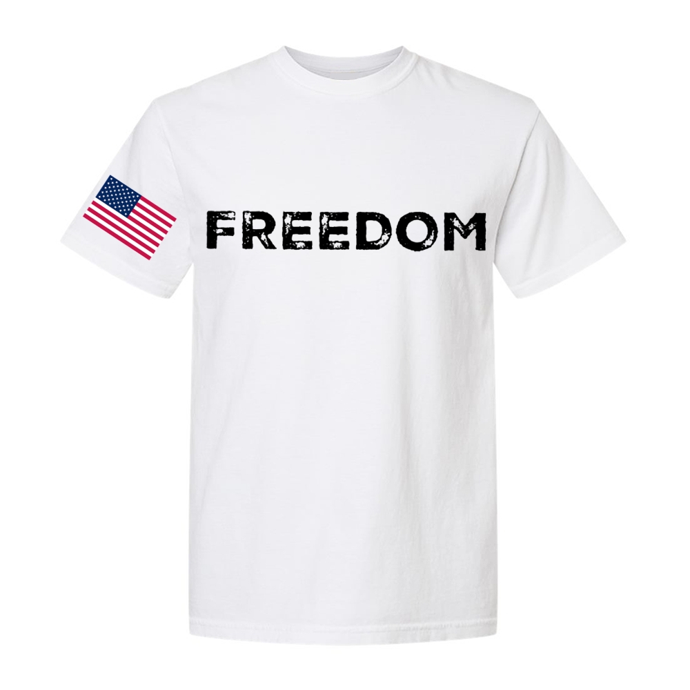 Freedom & American Flag Casual Short Sleeve T-Shirt-TP MERCH