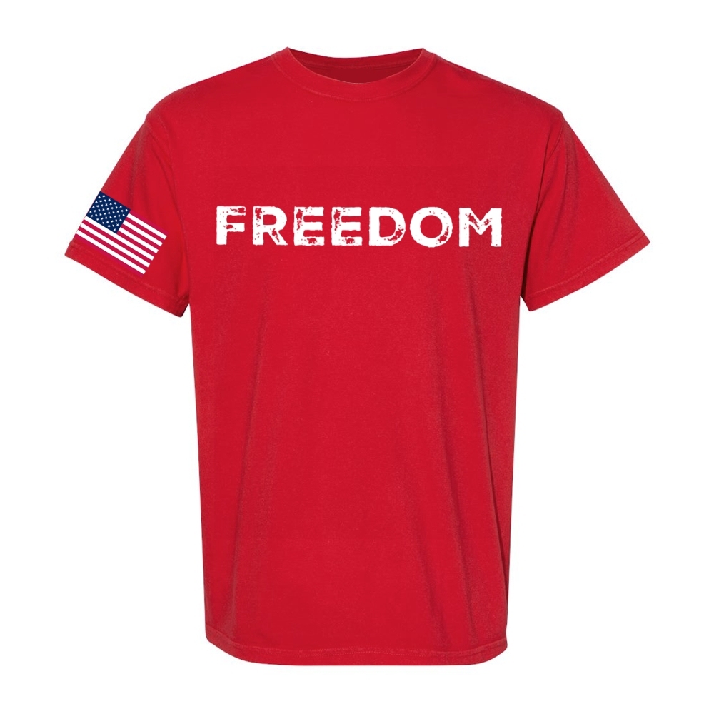 Freedom & American Flag Casual Short Sleeve T-Shirt-TP MERCH