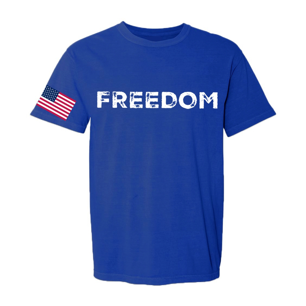 Freedom & American Flag Casual Short Sleeve T-Shirt-TP MERCH