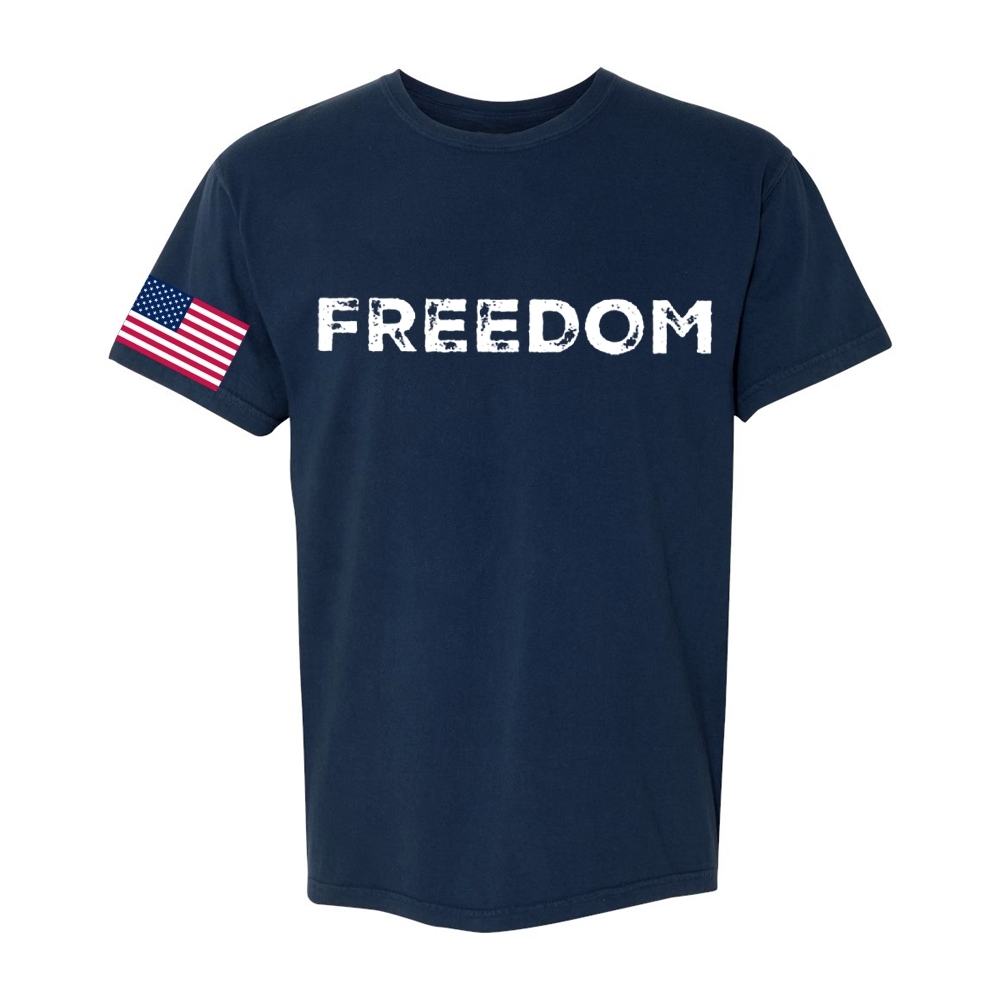 Freedom & American Flag Casual Short Sleeve T-Shirt-TP MERCH