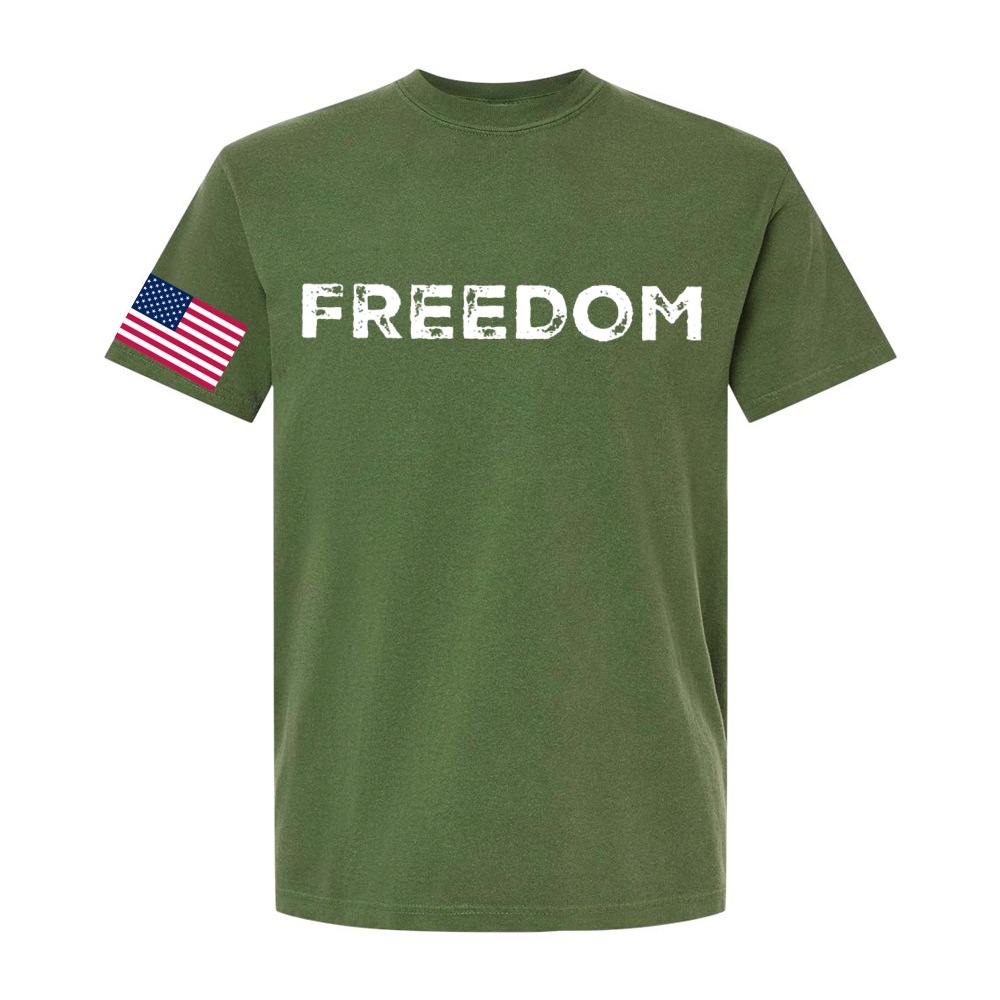 Freedom & American Flag Casual Short Sleeve T-Shirt-TP MERCH