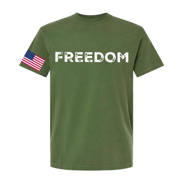 Freedom & American Flag Casual Short Sleeve T-Shirt-TP MERCH