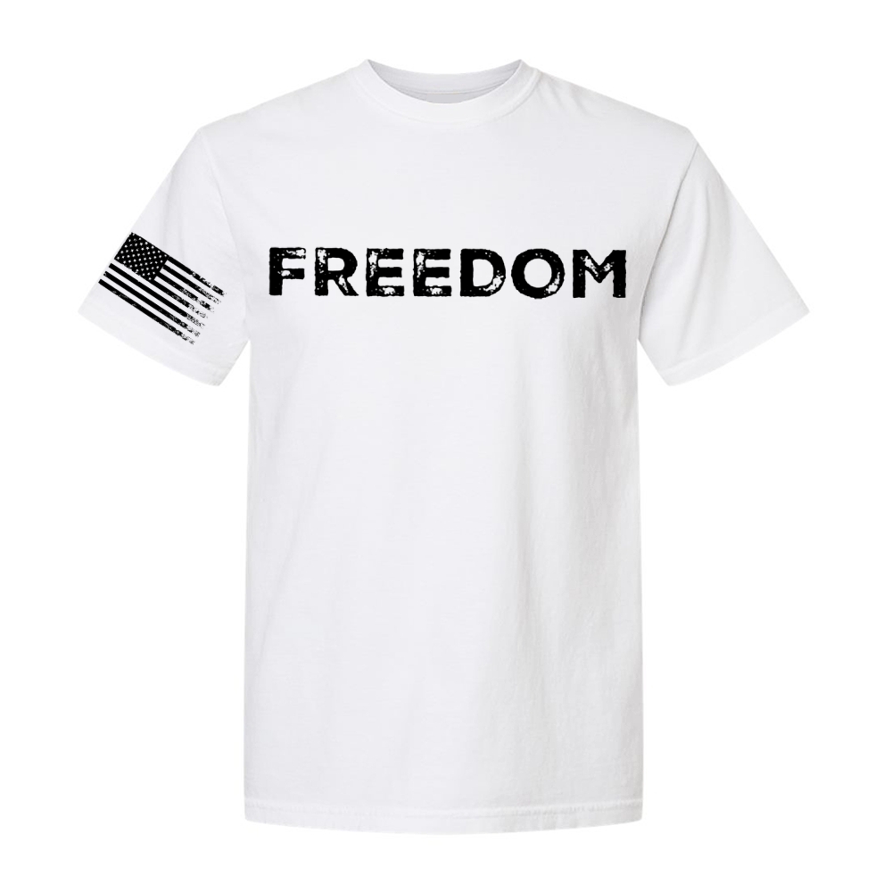 Freedom And American Flag black Short Sleeve T-Shirt-TP MERCH