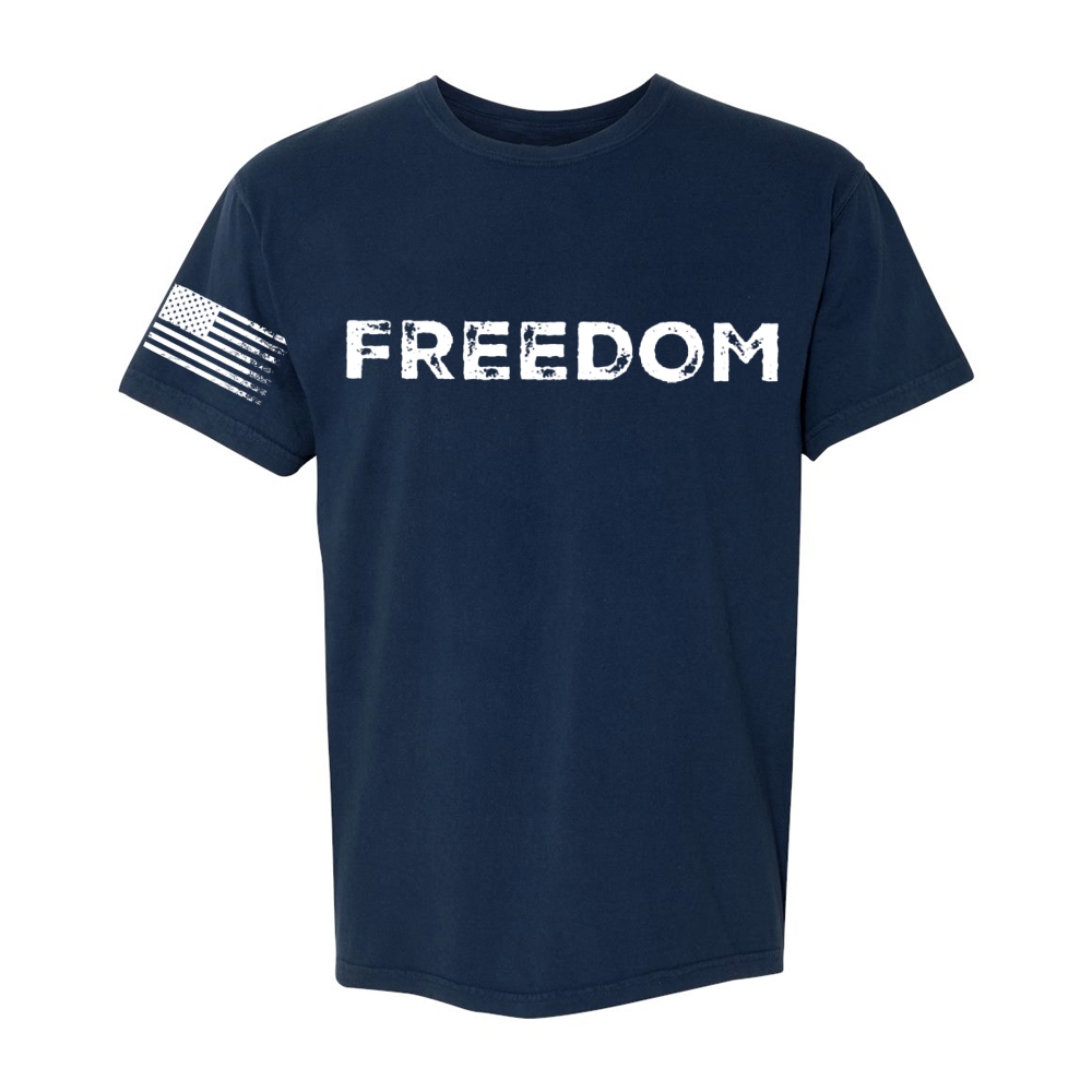 Freedom And American Flag black Short Sleeve T-Shirt-TP MERCH