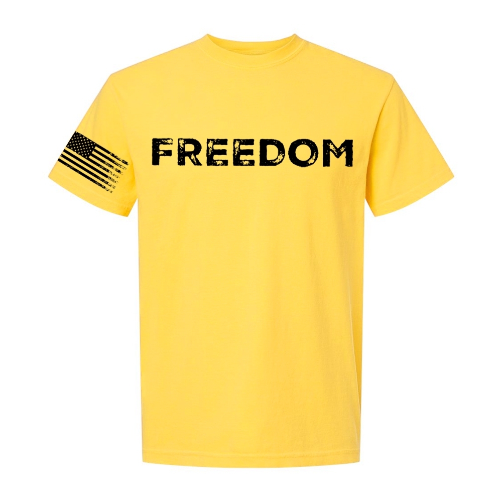 Freedom And American Flag black Short Sleeve T-Shirt-TP MERCH