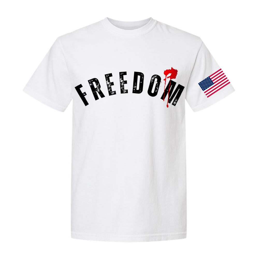Freedom And American Flag Casual Short Sleeve T-Shirt-TP MERCH