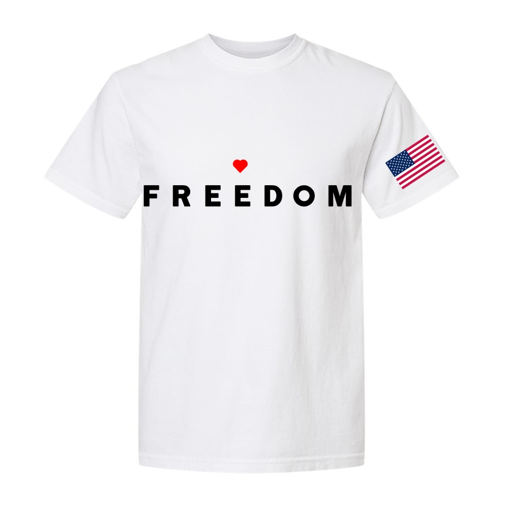 Freedom And American Flag Printed T-shirt-TP MERCH