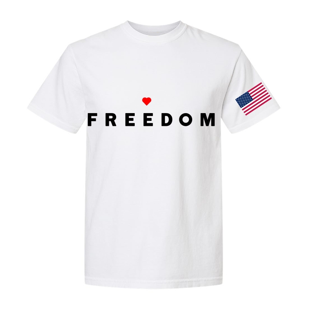 Freedom And American Flag Printed T-shirt-TP MERCH