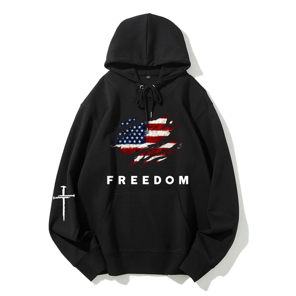 Freedom And American Flag Faith Printed Hoodie-TP MERCH