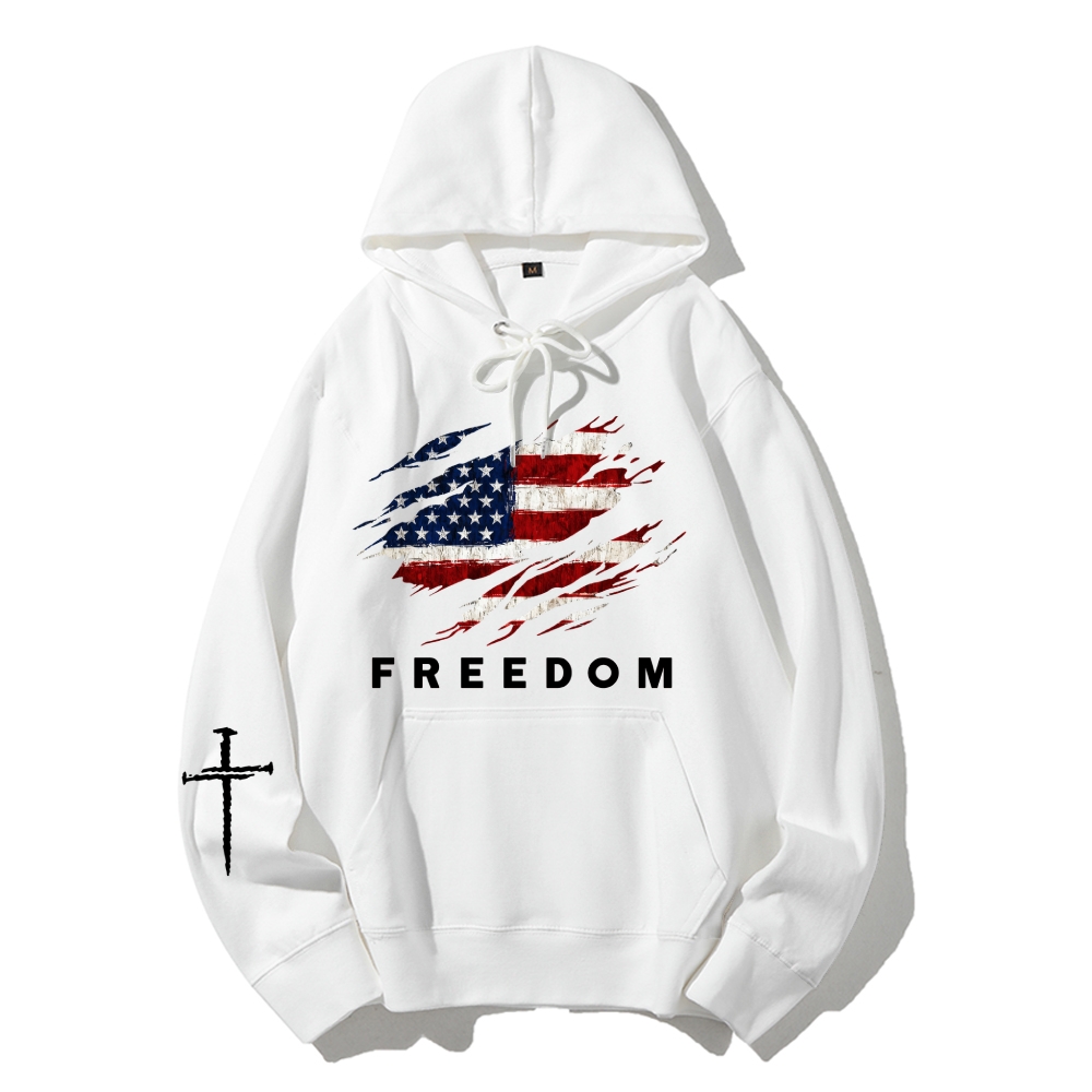 Freedom And American Flag Faith Printed Hoodie-TP MERCH