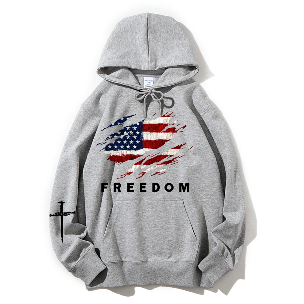 Freedom And American Flag Faith Printed Hoodie-TP MERCH