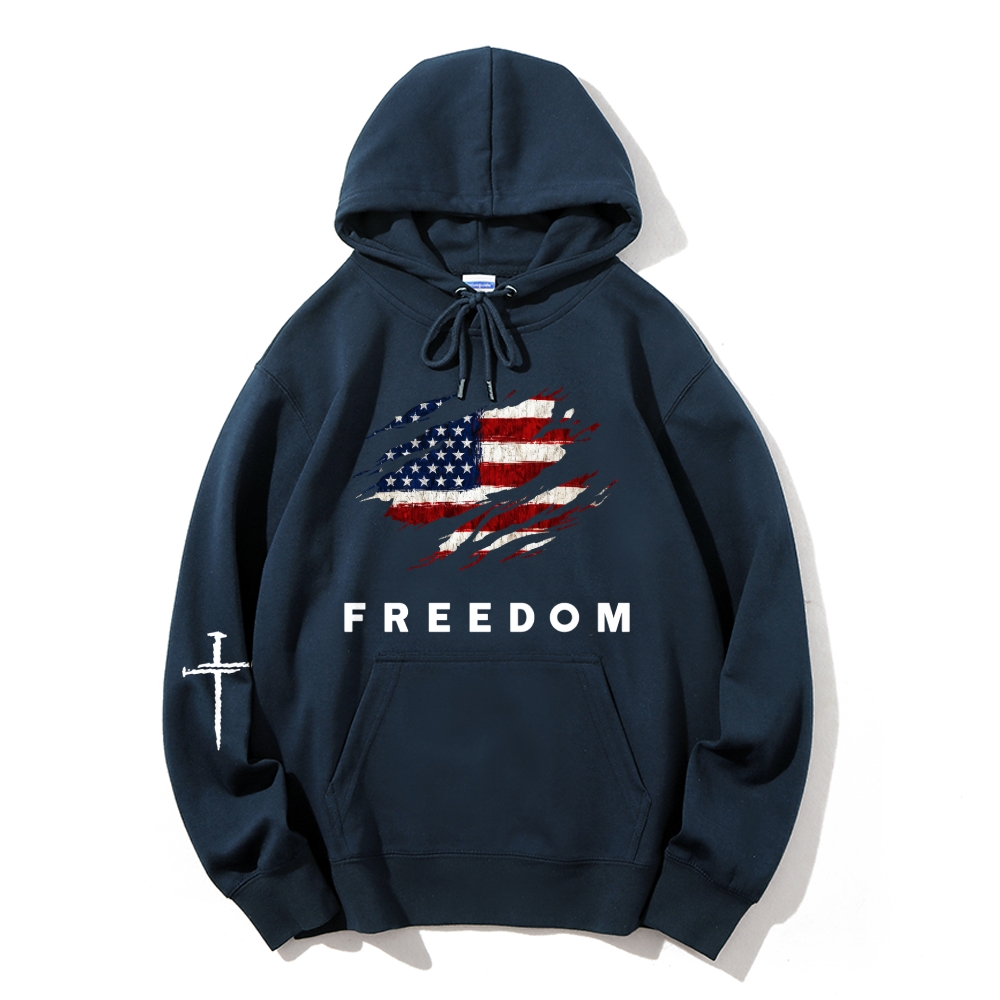 Freedom And American Flag Faith Printed Hoodie-TP MERCH