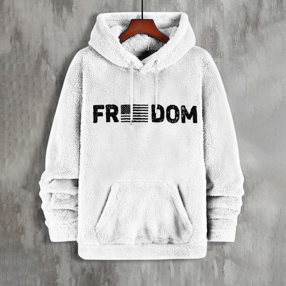 Freedom American Flag Printed Flannel Hoodie-TP MERCH