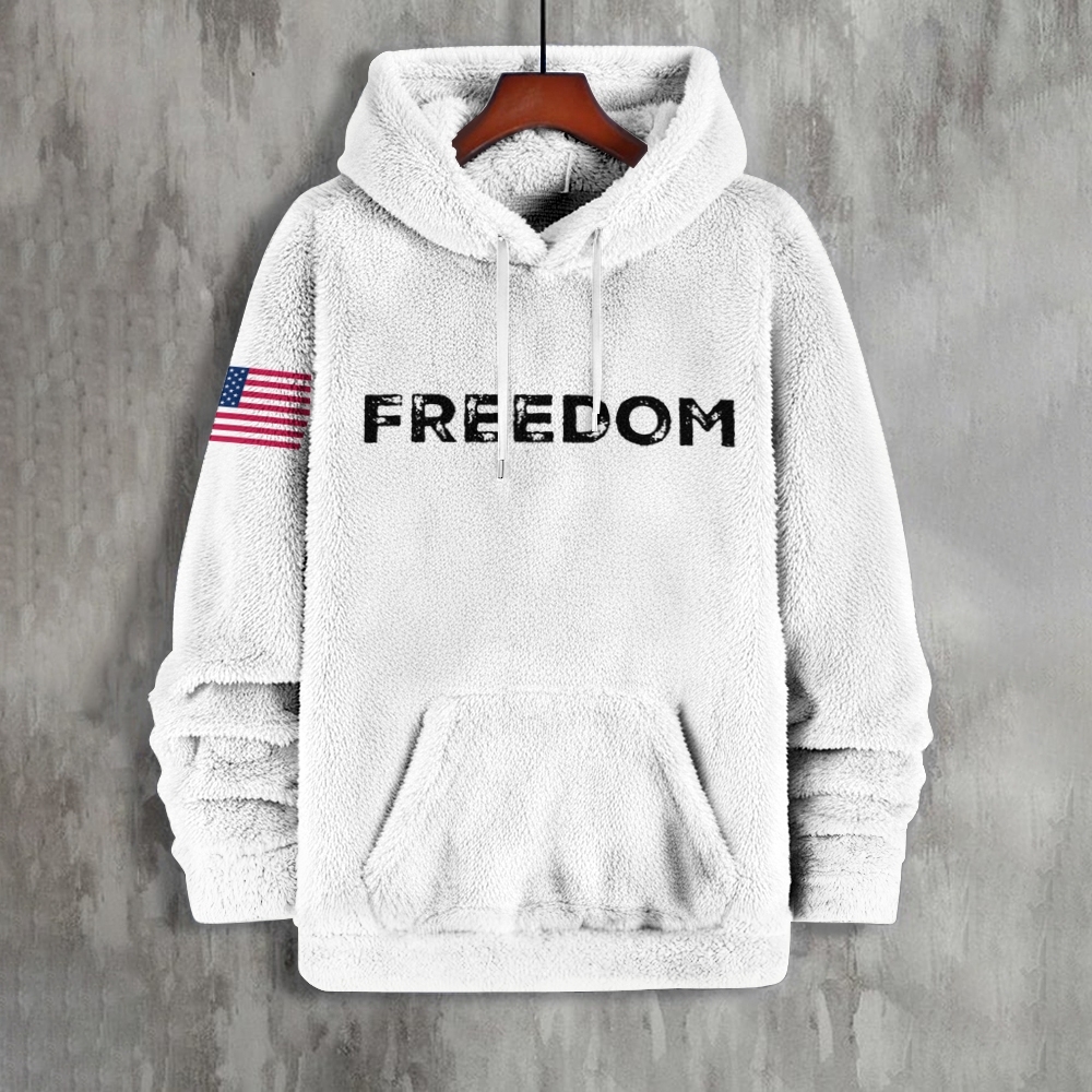 Freedom And American Flag Printed Flannel Hoodie-TP MERCH