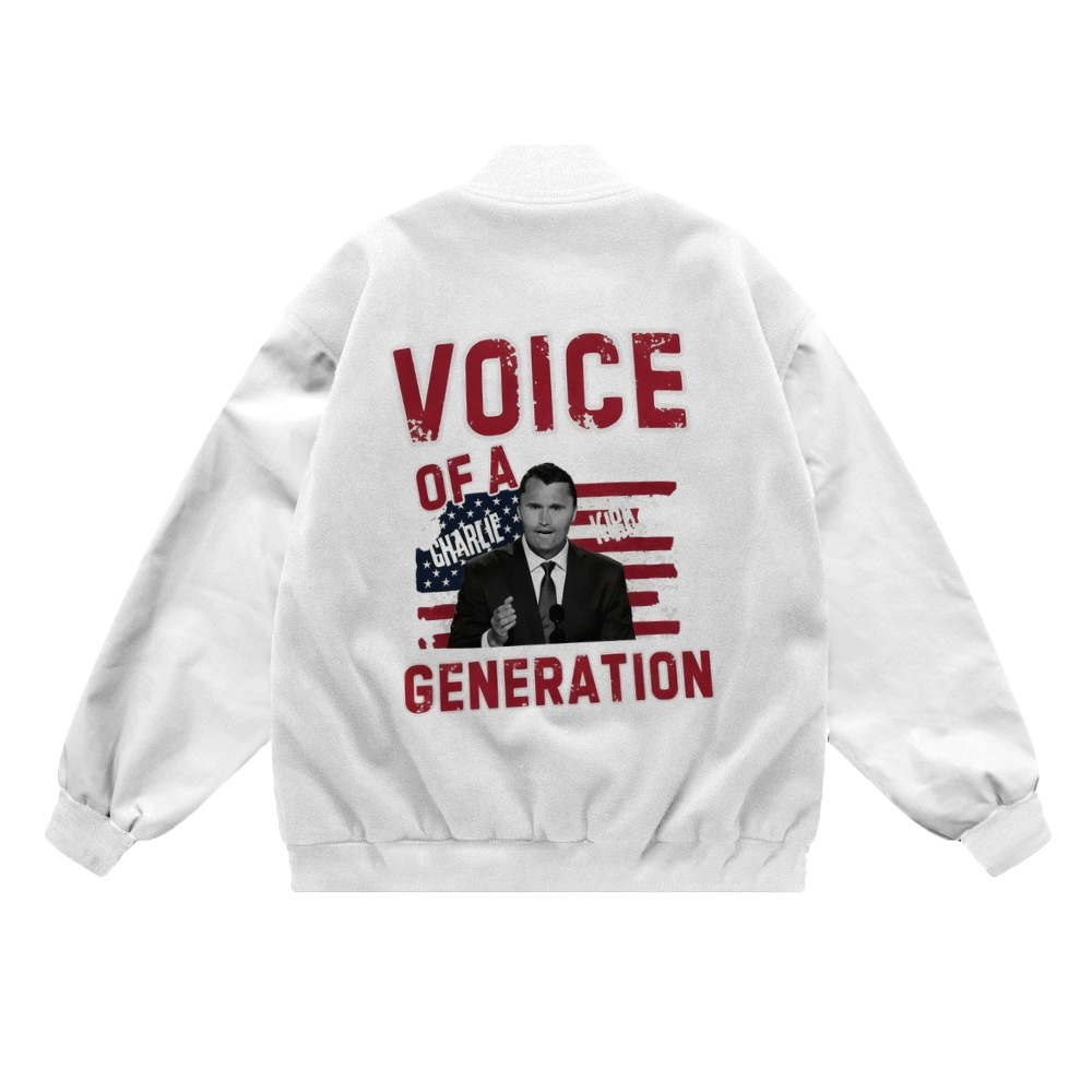 Voice Of A Generation Patriotic-themed baseball jacket featuring pockets-TP MERCH