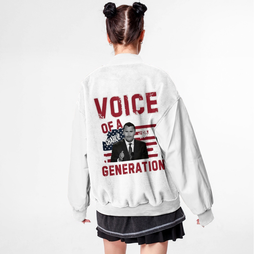 Voice Of A Generation Patriotic-themed baseball jacket featuring pockets-TP MERCH