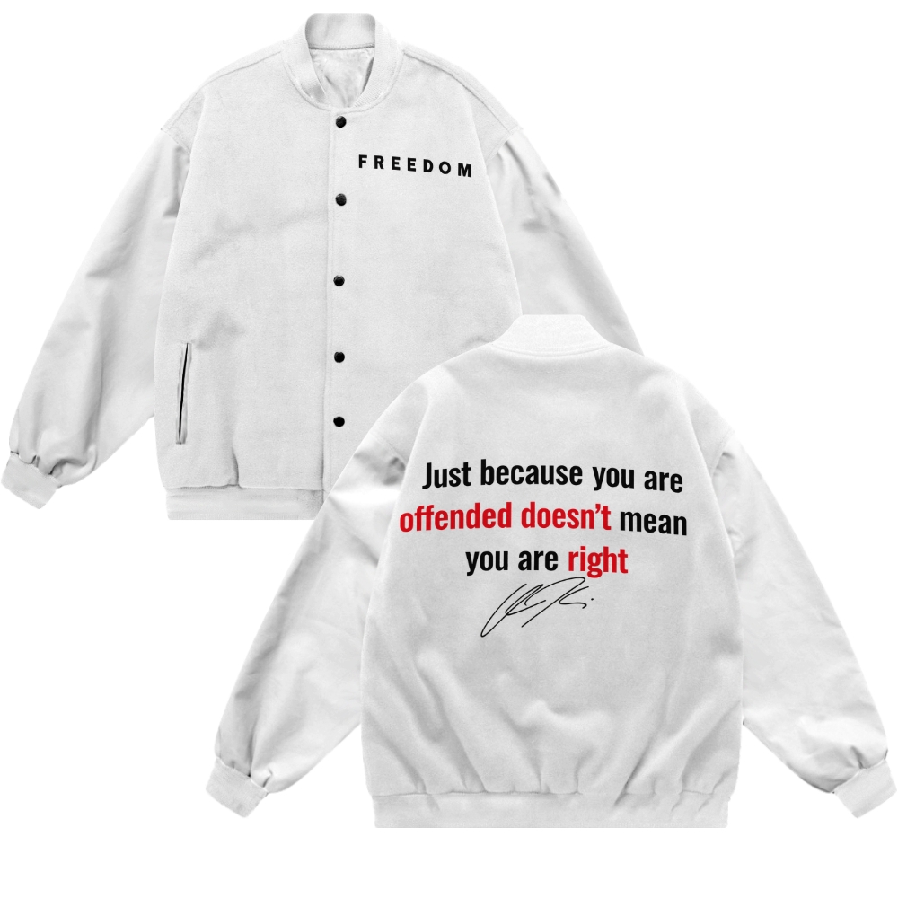 Freedom Patriotic-themed baseball jacket featuring pockets-TP MERCH