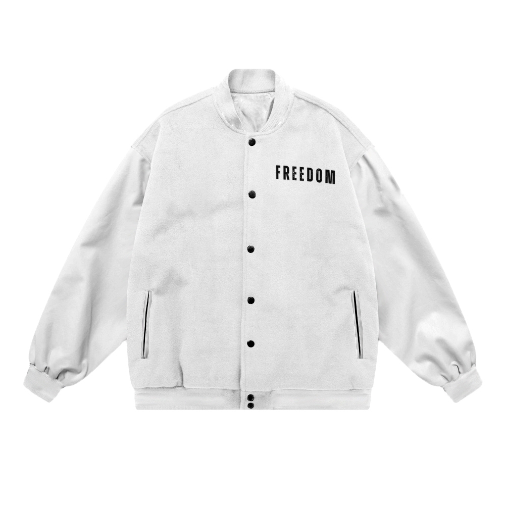 A True Patriot Patriotic-themed baseball jacket featuring pockets-TP MERCH