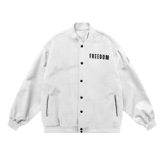 A True Patriot Patriotic-themed baseball jacket featuring pockets-TP MERCH