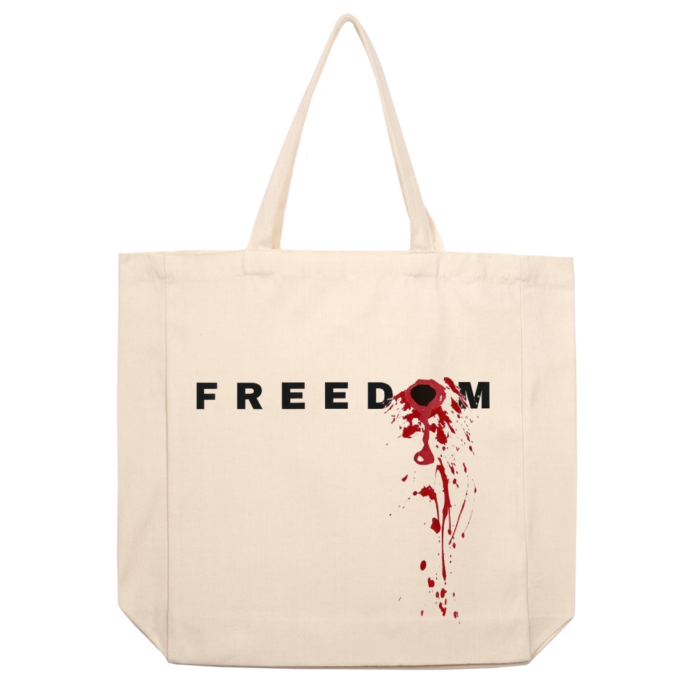 Freedom This Is The TP beige canvas bag-TP MERCH