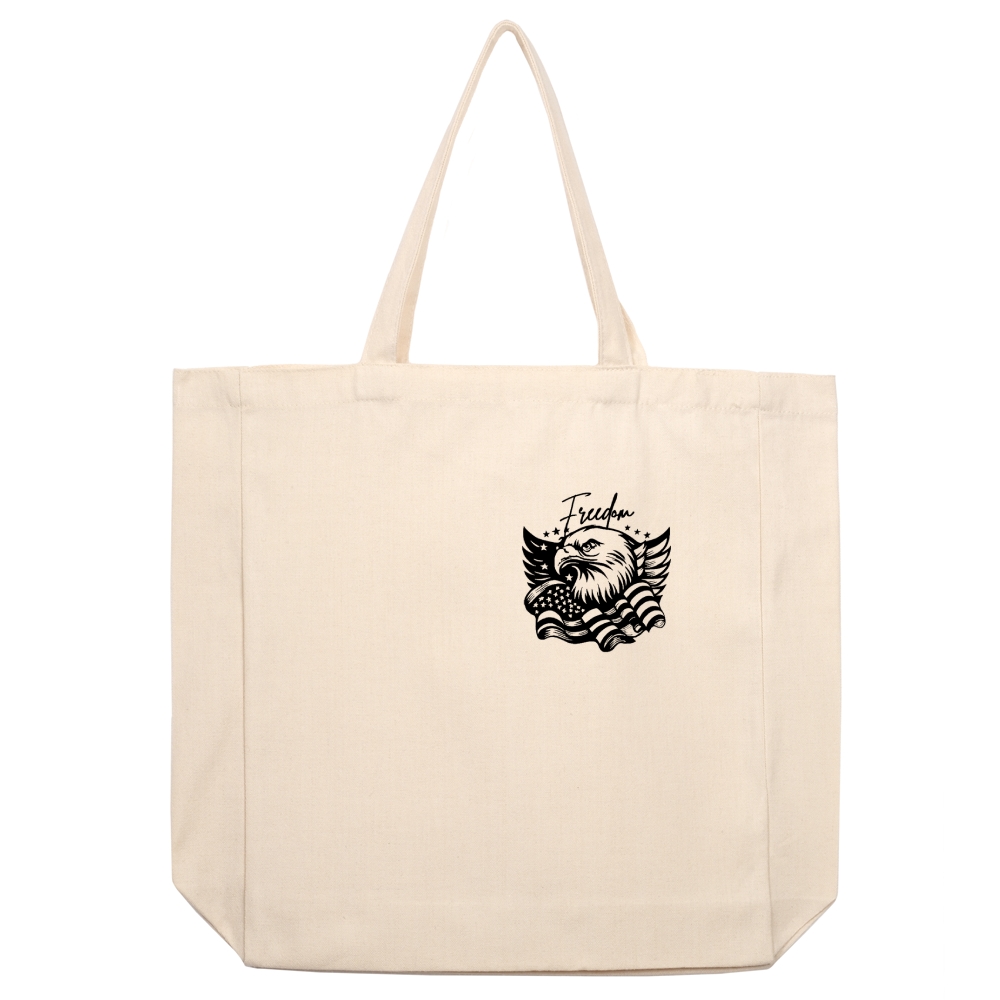 A True Patriot Charlie Kirk beige canvas bag-TP MERCH