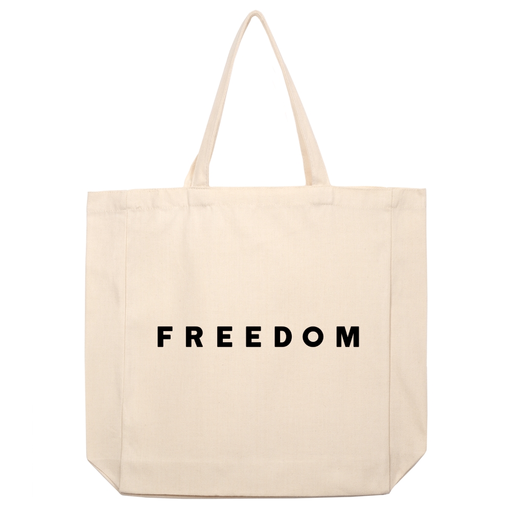 Freedom American Flag beige canvas bag-TP MERCH