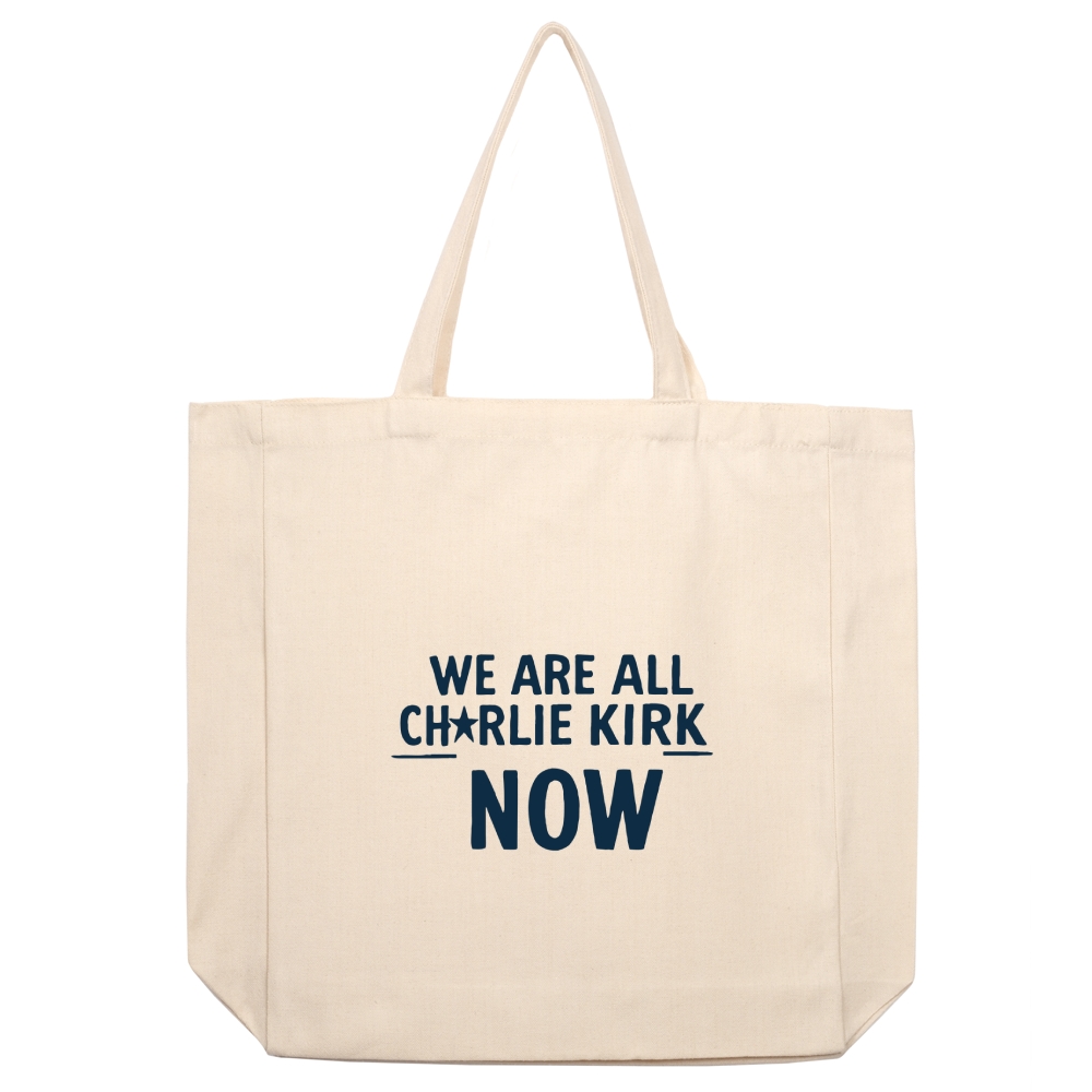 We Are All Charlie Kirk beige canvas bag-TP MERCH