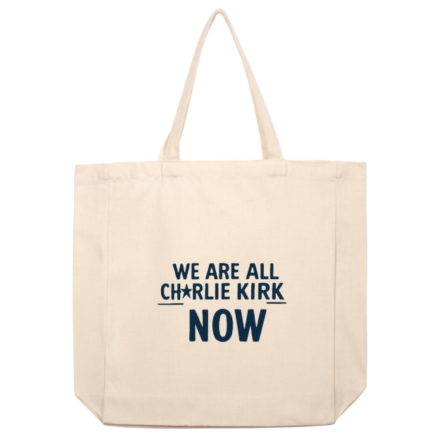 We Are All Charlie Kirk beige canvas bag-TP MERCH