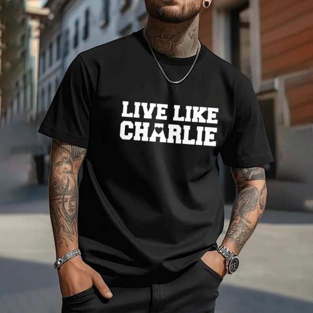 Live like Charlie Kirk Printed T-Shirt-TP MERCH
