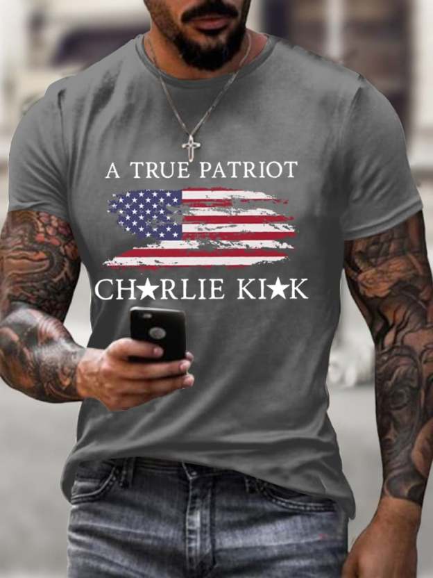 Men's A True Patriot Printed Casual T-shirt-TP MERCH