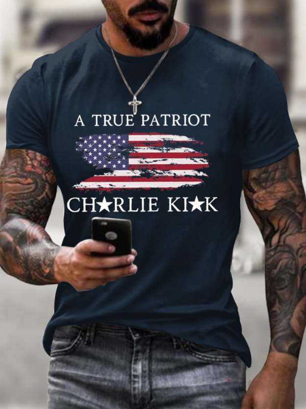 Men's A True Patriot Printed Casual T-shirt-TP MERCH