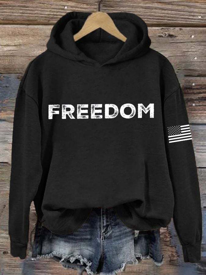 Women's freedom Print Casual Hoodie Sweatshirt-TP MERCH