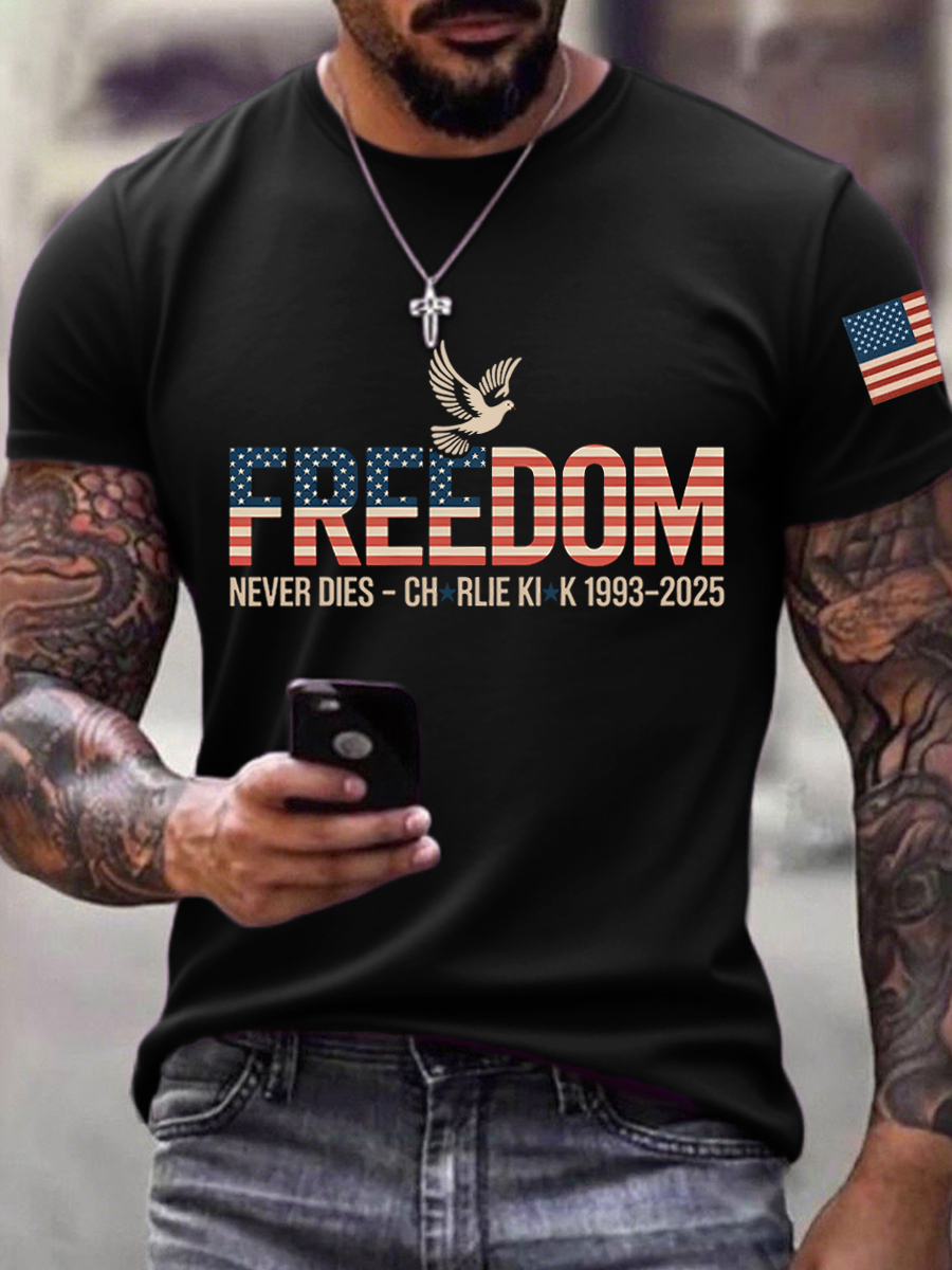 Men's Freedom Print T-Shirt-TP MERCH