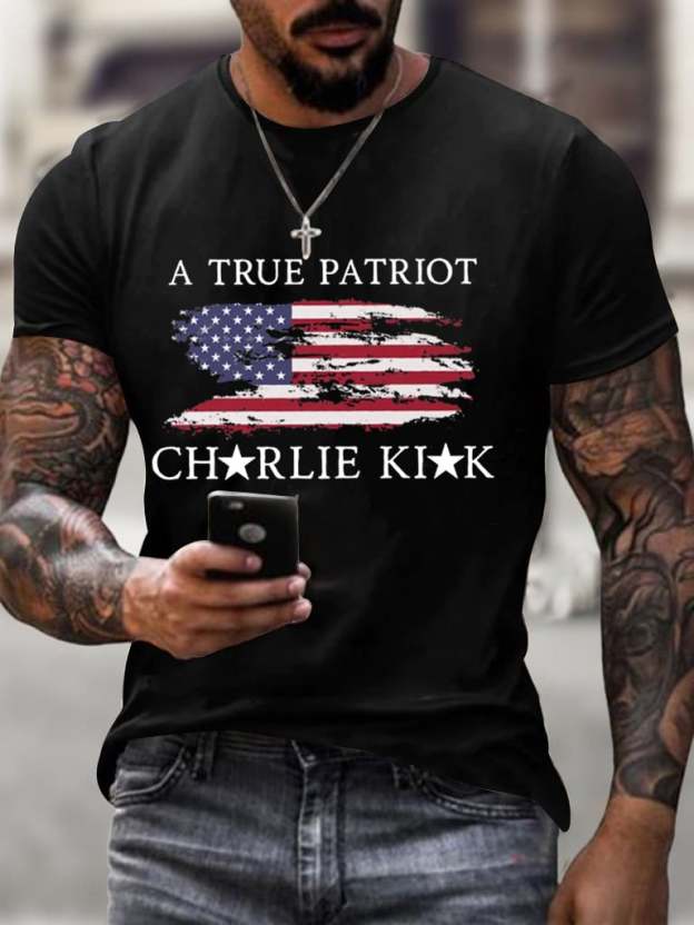 Men's A True Patriot Printed Casual T-shirt-TP MERCH