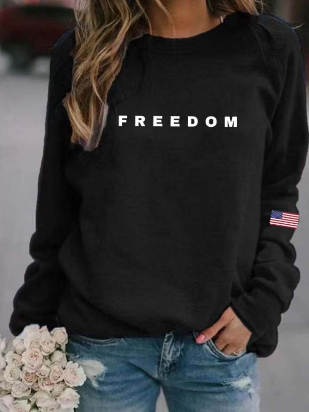 Women's Casual Letter Print Long Sleeve Sweatshirt-TP MERCH