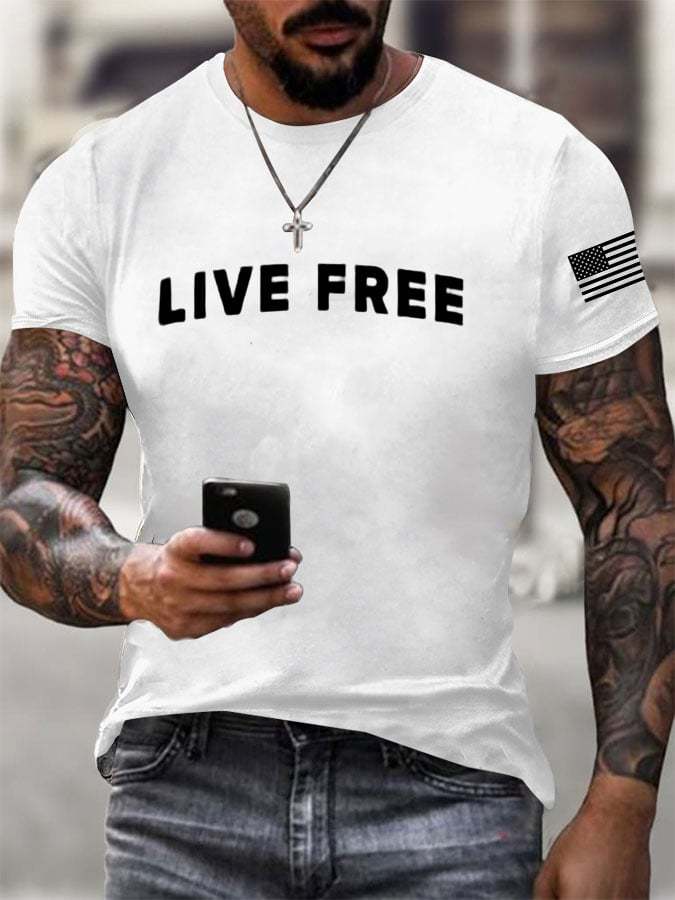 Men's  Freedom  Printed T-Shirt-TP MERCH