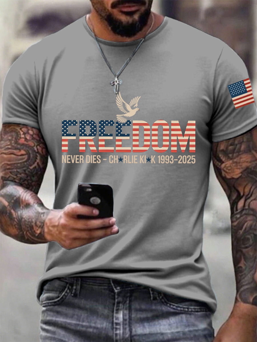 Men's Freedom Print T-Shirt-TP MERCH