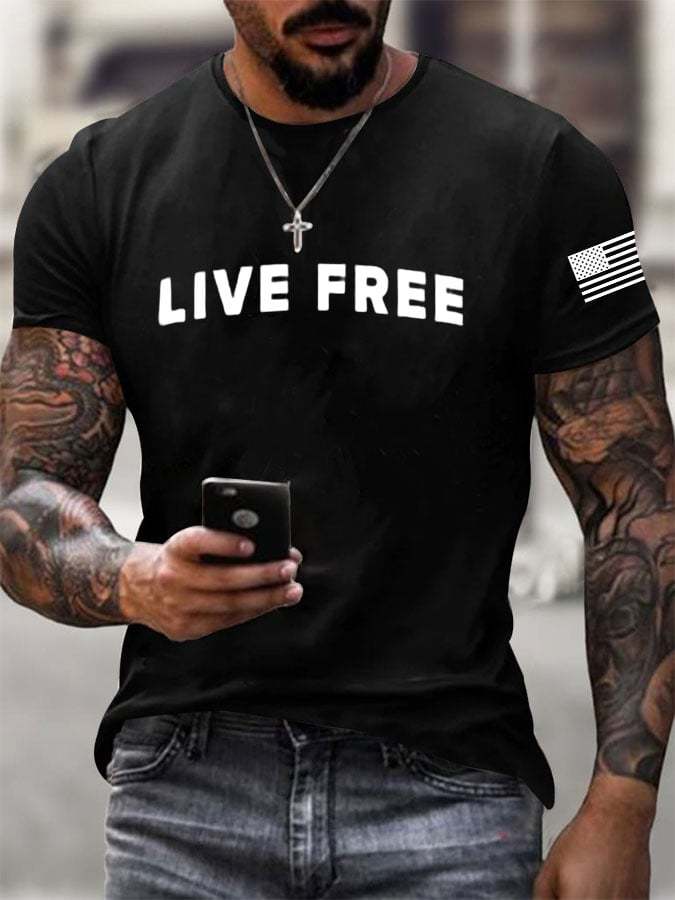 Men's  Freedom  Printed T-Shirt-TP MERCH