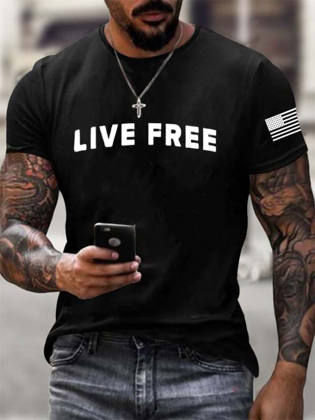 Men's  Freedom  Printed T-Shirt-TP MERCH