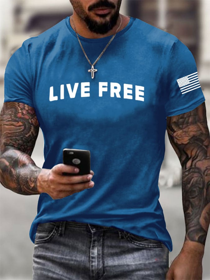 Men's  Freedom  Printed T-Shirt-TP MERCH