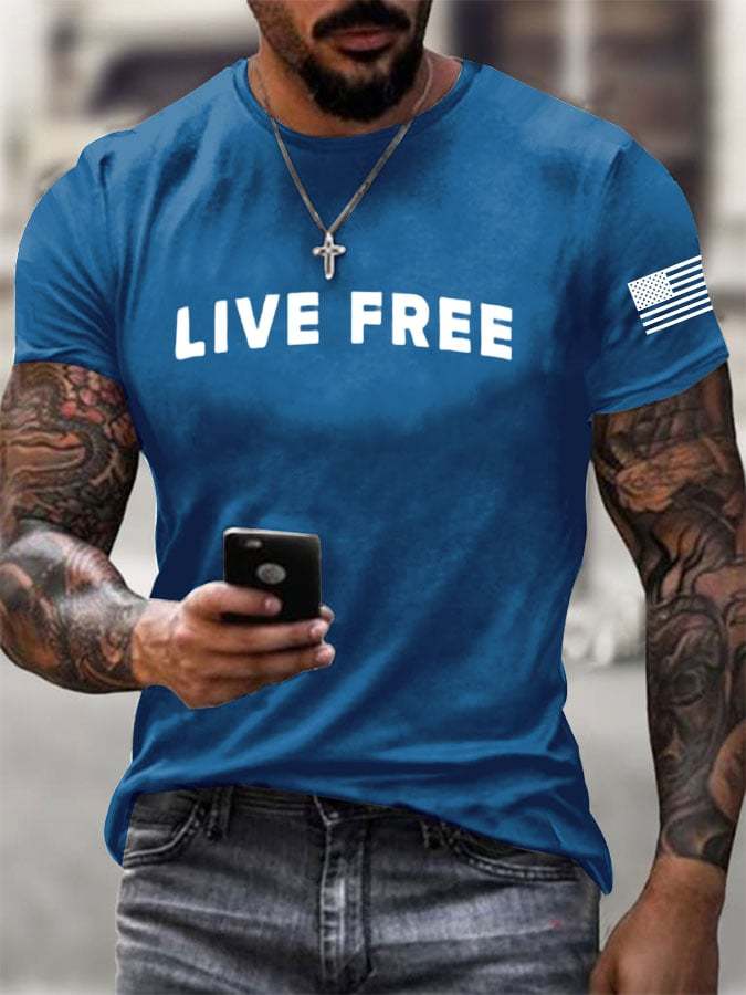 Men's  Freedom  Printed T-Shirt-TP MERCH