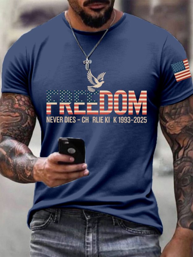 Men's Freedom Print T-Shirt-TP MERCH