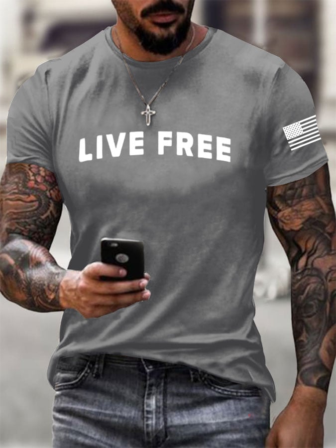 Men's  Freedom  Printed T-Shirt-TP MERCH