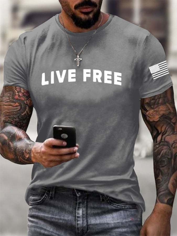 Men's  Freedom  Printed T-Shirt-TP MERCH