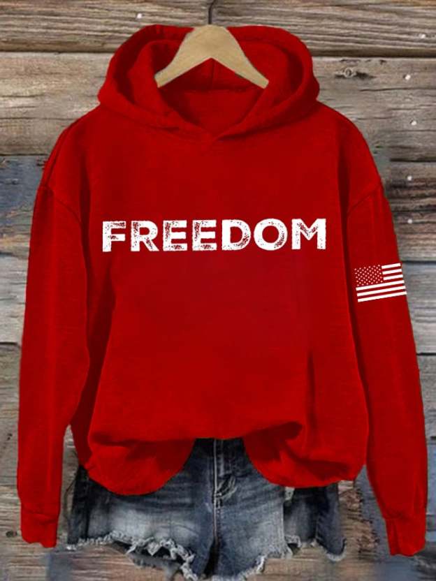 Women's freedom Print Casual Hoodie Sweatshirt-TP MERCH