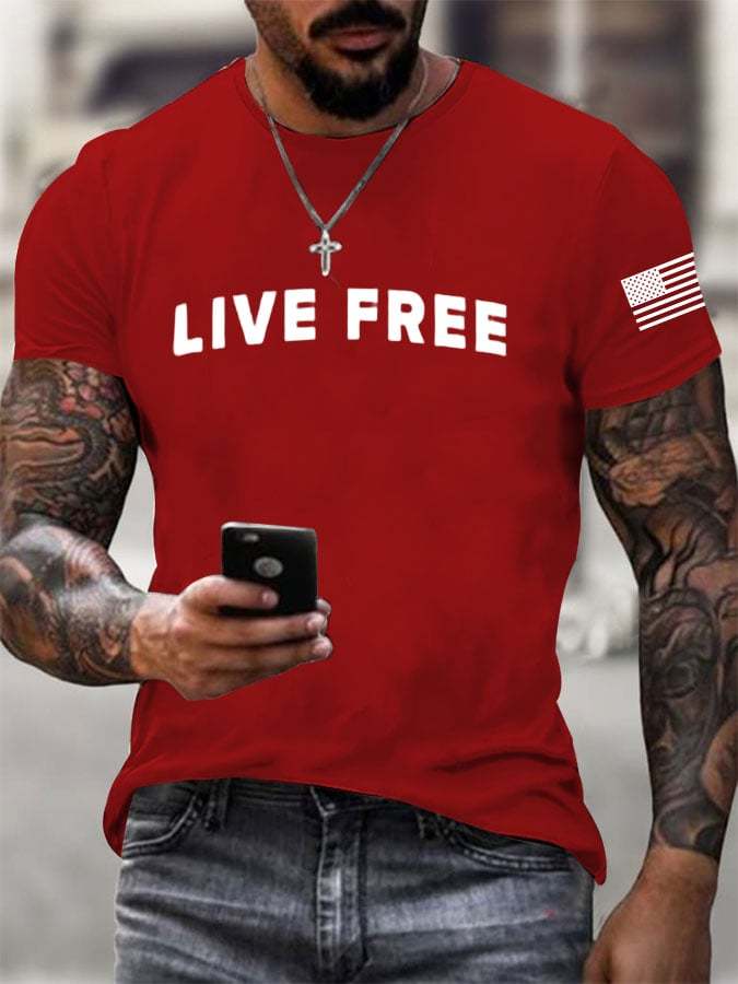 Men's  Freedom  Printed T-Shirt-TP MERCH