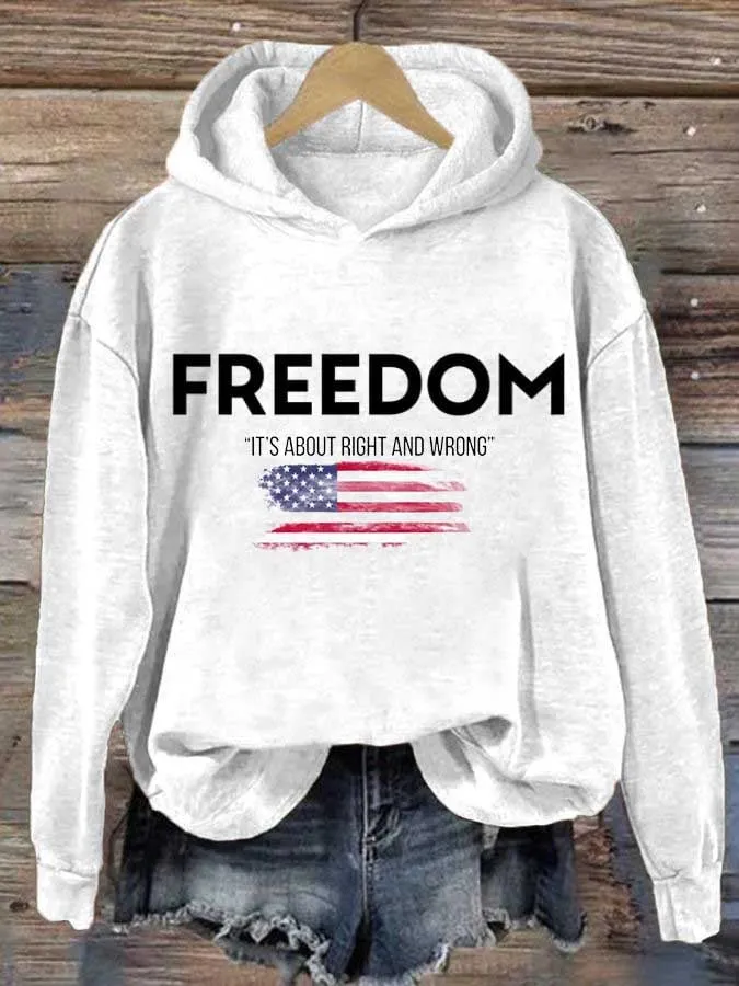 Freedom American Flag Printed Hoodie -TP MERCH