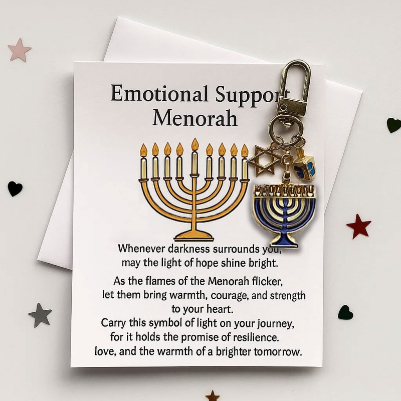 Emotional Support Menorah Keychain