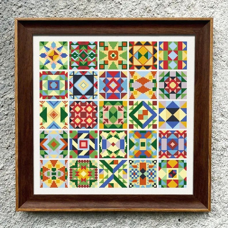 Tiles Quilt Cross Stitch DIY Kit